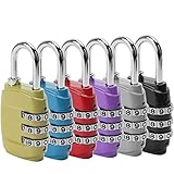 Bigxin 6pcs Candados para Equipaje Candado de Combinación de 6 Colores Cerradura de Viaje Cerradura para Mochina Equipaje, Gimnasio, Casilleros, Armario