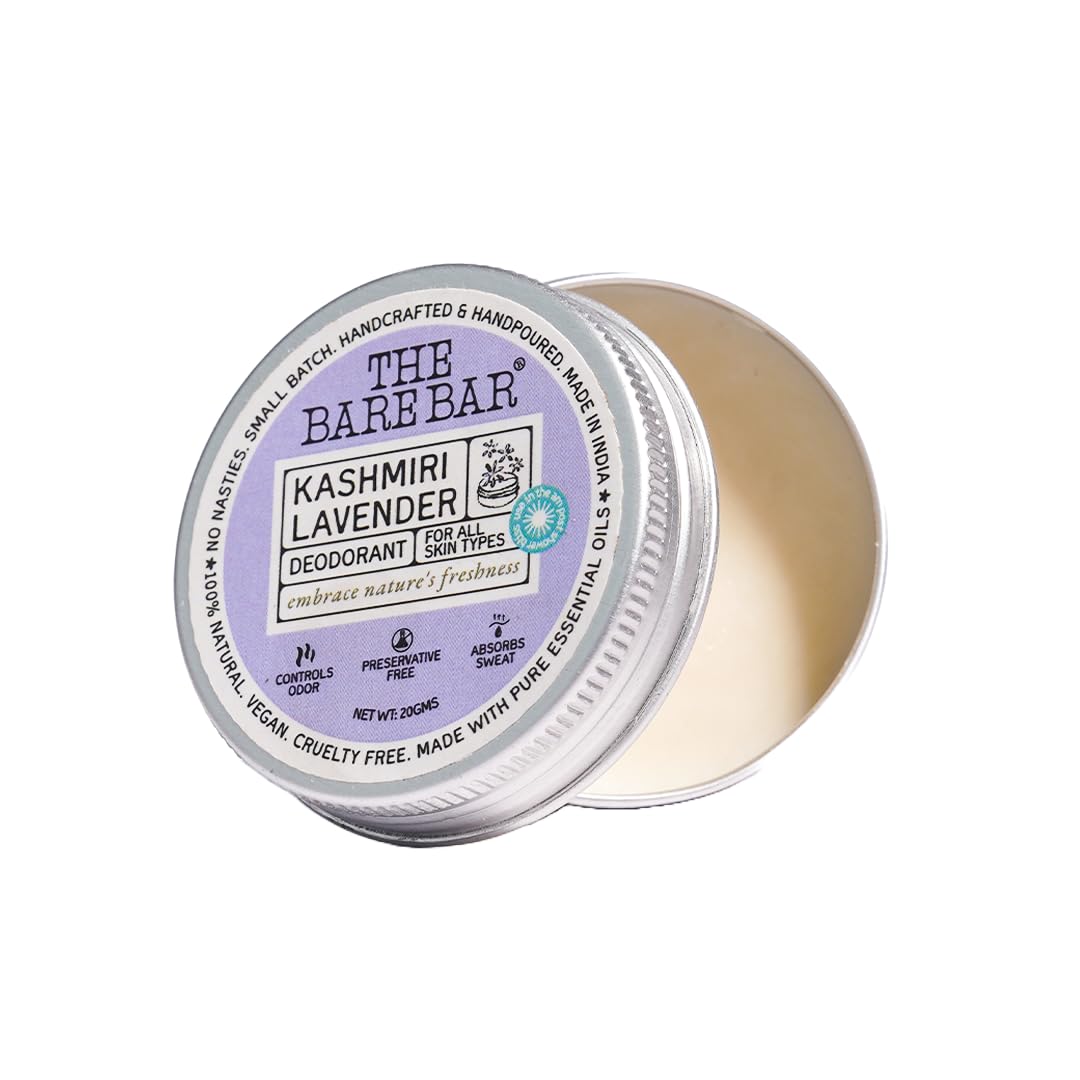 Kashmiri Lavender Deodorant - 20 gm | Floral Fragrance| Odor & Sweat Control |Natural formula & Chemical free| Good for all skin types |Travel Mini Size Solid Deodorant for Men & Women
