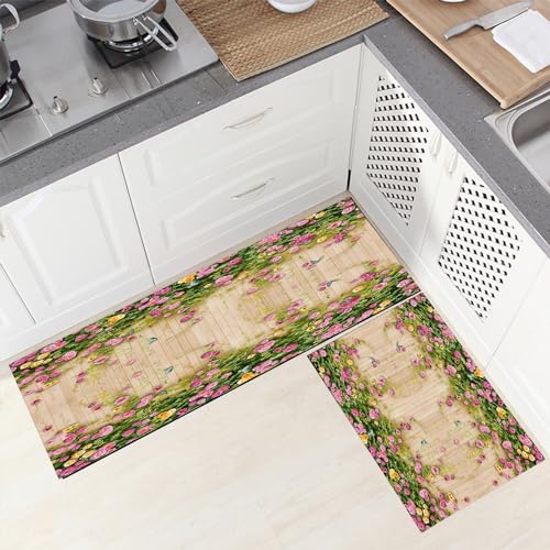 Long tapis de cuisine 110 x 450 cm antidérapant de piste lavable pour entrée