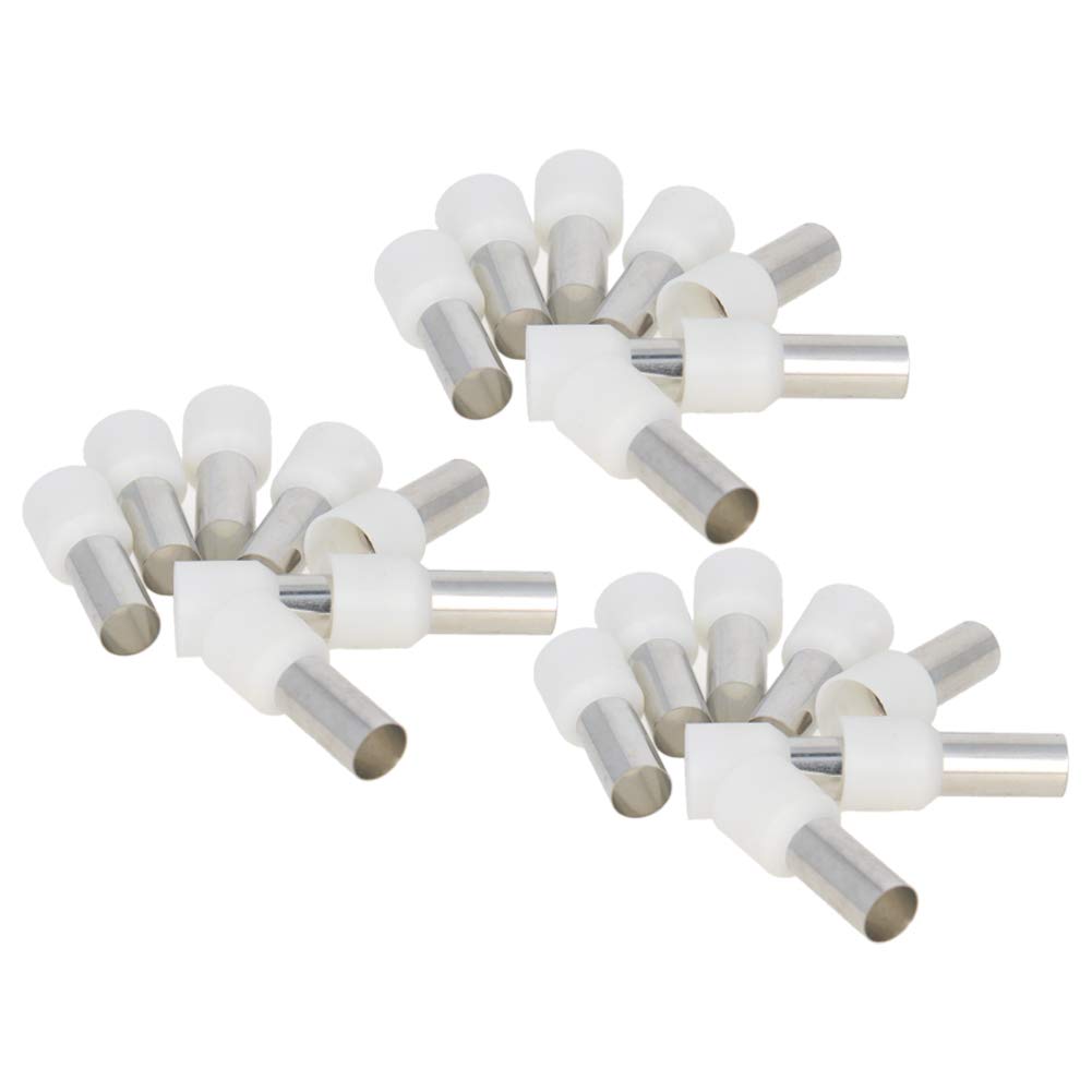 Fielect 400Pcs AWG4 Ferrule Crimper Plier Insulated Crimp Pin Terminal Cord End Terminals, Wire Ferrules Terminals, Wire Connector, Insulated Cord Pin End Terminal 25mm² White