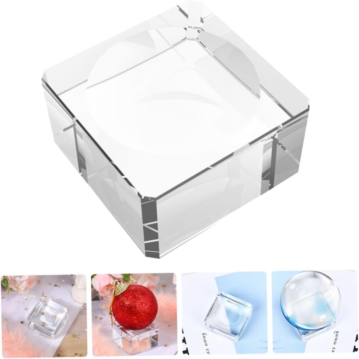 2pcs Glass Crystal Ball Display Stands for Desktop Home Décor