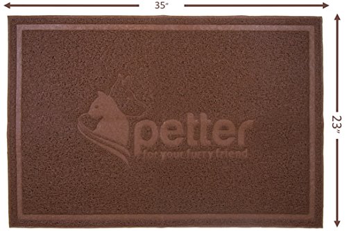 Extra Large Cat Litter Mat - Best Non-Slip, Non-Toxic, Extra-Durable & Dust-Free Kitty Scatter Control System-Traps Crystal, Clumping, & Other Litter From Box-Soft On Sensitive Kitten Paws By Petter