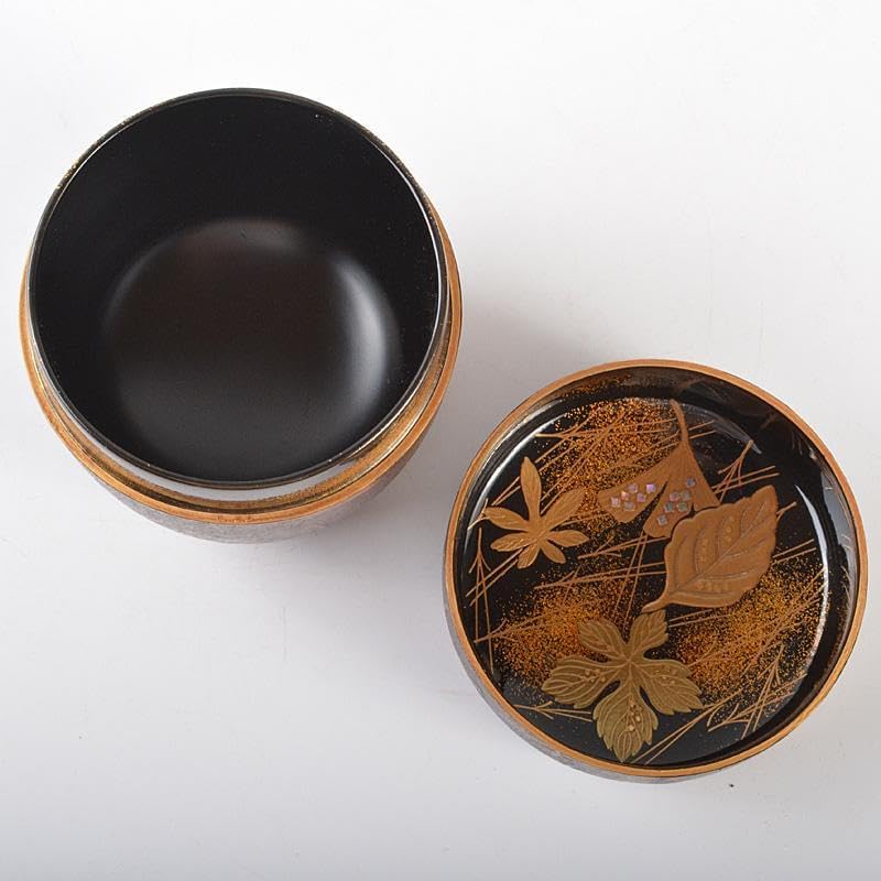 茶道具 石井隆鳳作 吹寄蒔絵 螺鈿装飾 銀杏紅葉文 大棗 共 茶道具 石井隆鳳作 吹寄蒔絵 螺鈿装飾 銀杏紅葉文 大棗 共