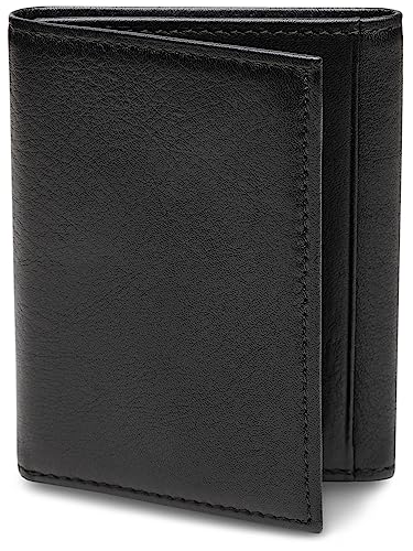 Bosca Men's Wallet, Nappa Vitello Leather Single I.D. Tri Fold Wallet with RFID Blocking, Black3