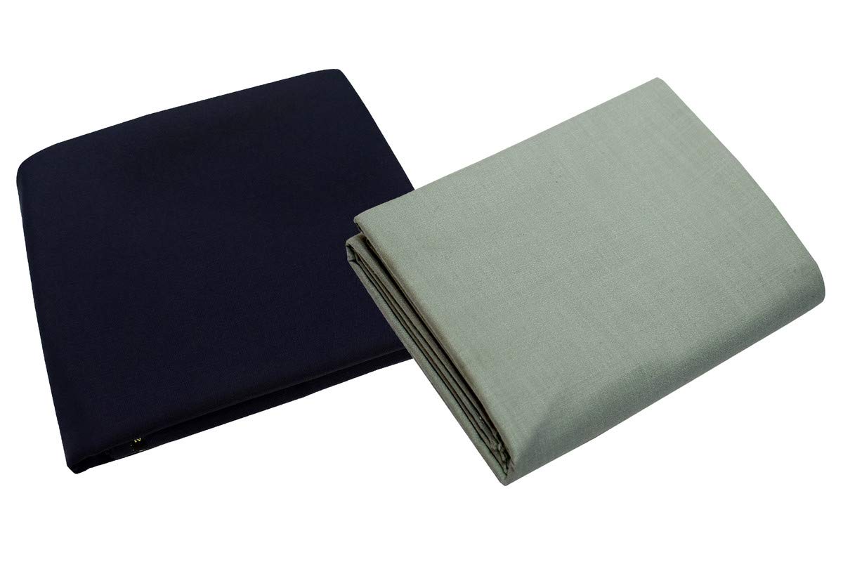 KUNDAN SULZ GWALIOR Men's Poly-Cotton Unstitched Shirt & Trouser Fabric Combo Set (Multicolor; 1.50 & 2.25 Meters) 1