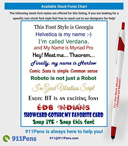 50 Pack, Personalized Novelty Writing Ink Bullet Pens With Stylus Tip, Best Custom Pens Printed With Your Logo & Text, Commemorate Your Event, 2 In 1 Capacitive Stylus & Ballpoint Pen, (Black) #TOP3