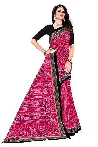 Image of TAMAIRA FASHION Women's Plain Weave Pure Cotton Saree Without Blouse Piece(11232 Pink)