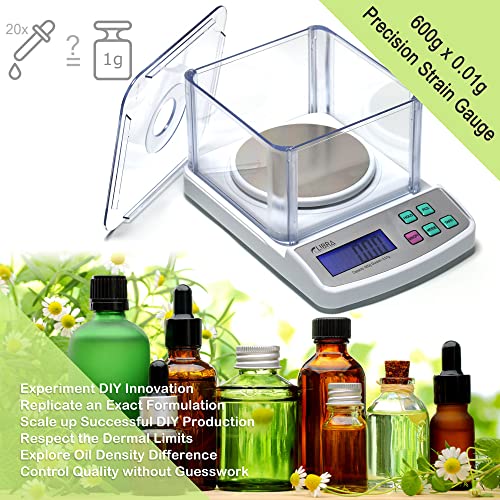 Báscula digital laboratorio 600 g x 0.01 g con pantalla LCD miniatura 7