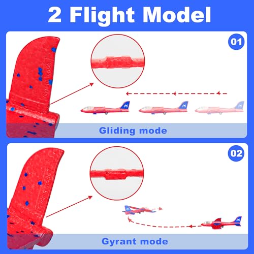 Image of Airplane Launcher Toy, 3 Pack Foam Glider Planes for Kids | LED Lights, Dual Flight Modes, Outdoor Play, Easy Assembly, Lightweight Foam Design, Birthday Surprise, Holiday Gift Choice