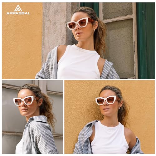 Retro Trendy Polarized Sunglasses for Women Oversized Square Narrow Cat Eye Womens Shades AP36752