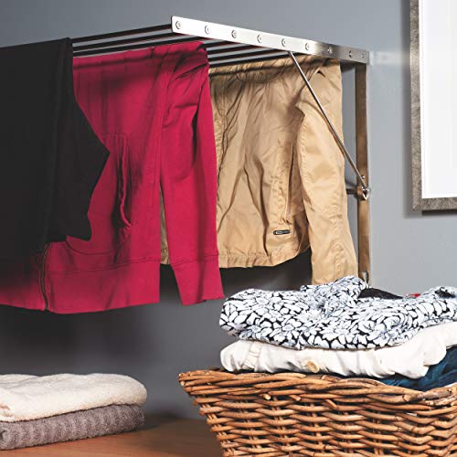 image for brightmaison Wall Mount Clothes Drying Rack & Laundry Room Organizer, 