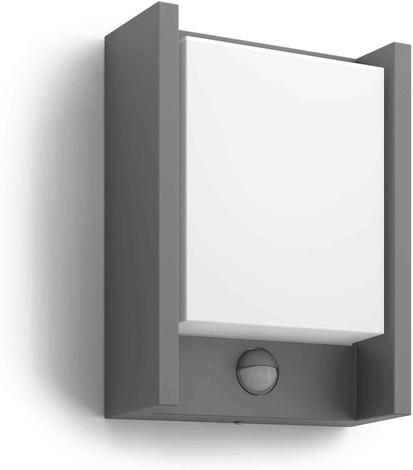 Philips myGarden Arbour LED Outdoor Wall Light with Motion Sensor [Anthracite] 1 x 6 W Integrated LED Light, for Garden and Patio Lighting