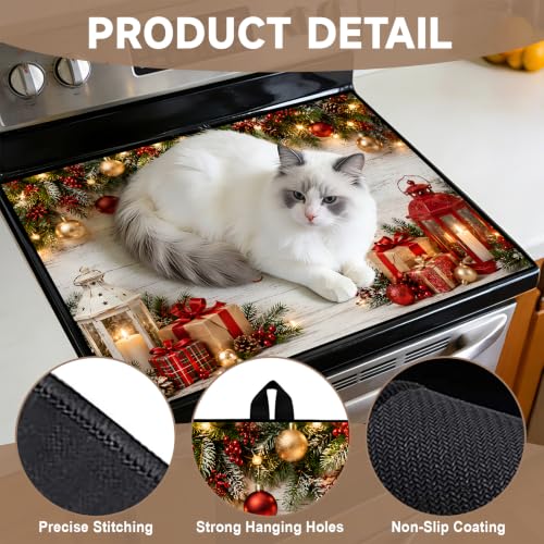 Image of Stove Top Cover for Electric Stove: 28''x20'' Stove Cover Elevate Your Kitchen Reliable Heat Protection,Non-Slip Kitchen Decor (Rustic)