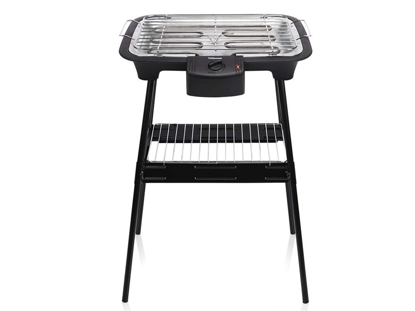 Tristar Barbecue électrique polyvalent avec pince à barbecue – Utilisable comme barbecue sur pied et barbecue de table – Idéal pour le camping