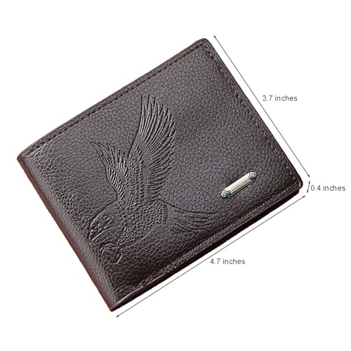 Image of Slim Wallet for Men with Coin Purse, Minimalist Wallet with Zipper, Bifold Mens Wallets with Credit Card Holder, PU Leather Men's Wallet with Money Clip, Carteras Para Hombres (Coffee E)