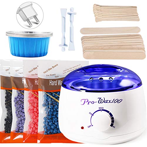 Autobestown Waxing Kit, Home Wax Kit Eyebrow Wax Kit with Warmer for Women