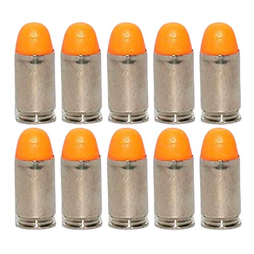 ST Action Pro Pack Of 10 Inert .45 ACP Automatic Colt Pistol Orange Safety Trainer Cartridge Dummy Ammunition Ammo Shell Rounds with Nickel Case