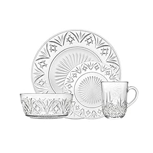 Godinger Dublin Dinnerware Set – Includes Dinner Plates, Dessert Plates, Bowls and Mugs – Set of 16