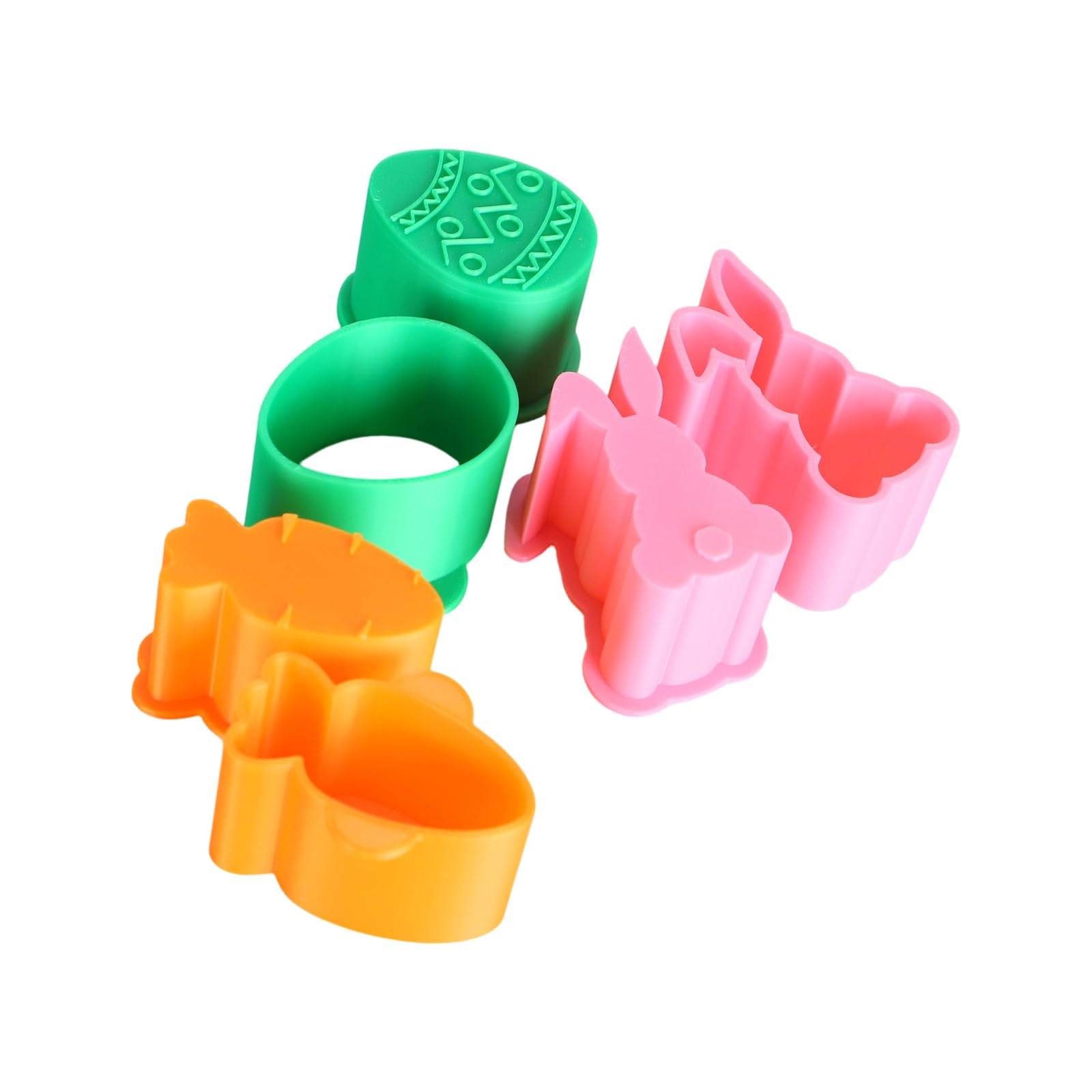 Greabuy Multicolor Food Grade Safe Easter Cookie Molds With Rabbits Carrot And Eggs Shape For Baking Cookie Rice Ball And Chocolate Family