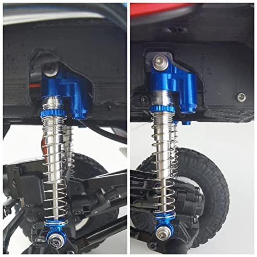 Xsygo Rc Shocks 43Mm Adjustable Absorber Aluminum Rc Shocks With 3 Sets Of Springs For 1/24 Axial Scx24 90081 Axi00001 Axi00002 Axi00005 Axi00006 Rc Car (Blue) #TOP3