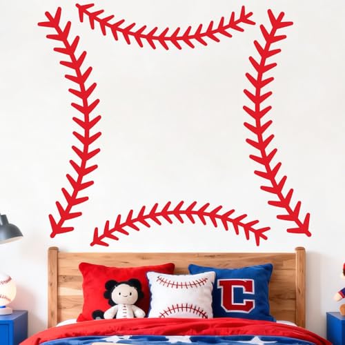 Vinilo decorativo baseball grandes puntadas para pared miniatura 1