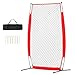 Happybuy I Screen Baseball for Batting Cage, 7x4 ft Softball & Baseball Safety Screen, Portable Pitching Net with Carry Bag & Ground Stakes for Pitcher Protection