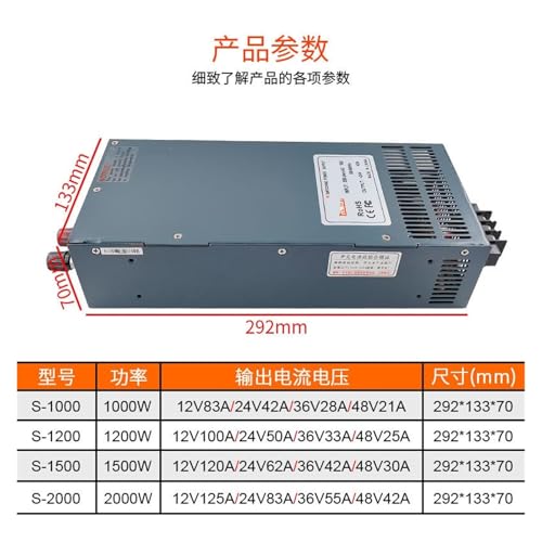 Alimentation à découpage S-1200-48 haute puissance DC 48V 1200W transformateur