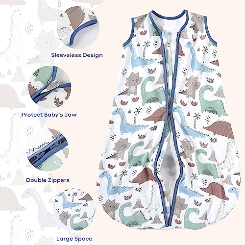 Image of Yoofoss Baby Sleep Sack 18-24 Months Baby Wearable Blanket 100% Organic Cotton 2-Way Zipper TOG 0.5 Toddler Sleeping Sack 3 Pack,Soft Lightweight(X-Large)