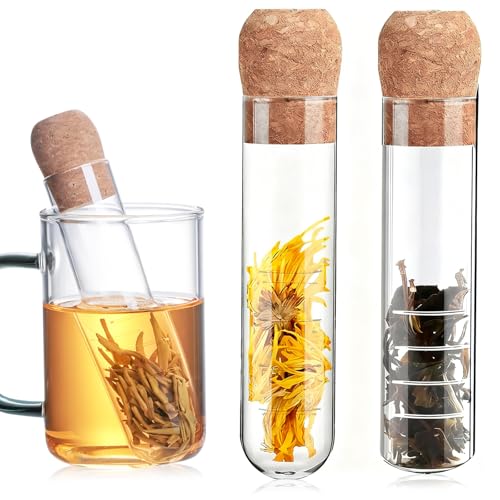 xlwen 2 Pezzo Colino da tè in vetro, Diffusore per tè in Vetro, Infusore Tè, Filtro per Tè Adatto a vari tè sfusi, come tè profumato, tè oolong, tè verde, tè nero, ecc.