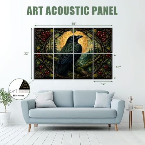 8 Paneles Acústicos Artísticos para Halloween Pack de 8 Sabana de Poliester Multicolor 48"x32" miniatura 2