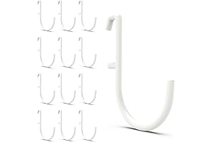 Pegboard J Hooks White for IKEA Skadis Pegboard, Pegboard Accessories (12 Pack)