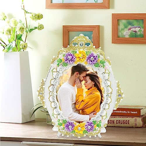 Atdms Personalized Picture Frame, Custom Diy Diamond Decorative Photo Frame With Your Own Picture For Tabletop Display, Personalized Gifts For Birthday Wedding Anniversary Mothers Day Valentines Day #TOP4