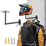ztysn Motorcycle Helmet Hanger - Wall Mount Gear Rack Display with Hook for Bike, Hockey, Football Helmets