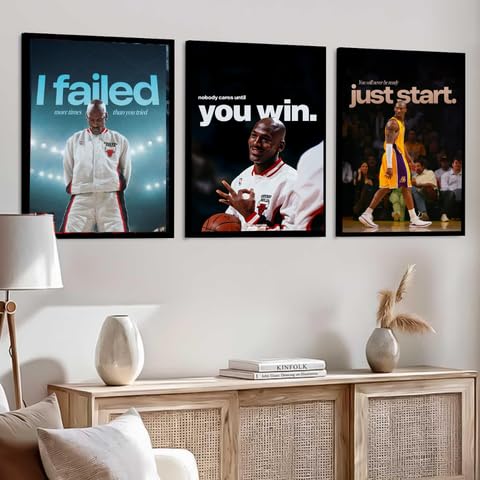 Image of DAKSHESTRY ARTWORKS Motivational Wall Art Set of 3 Frames | Success & Hustle Quotes Posters | Premium Inspirational Wall Decor for Bedroom, Office, Gym | HD Printed Framed Artwork 10X13 INCHES