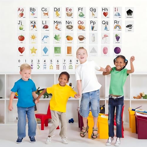 Tarjetas educativas de alfabeto y números carteles didácticos para aprendizaje temprano infantil 5