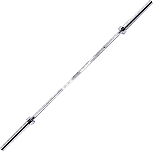 Fitvids Olympic 2-Inch Barbell Bar for Weightlifting and Powerlifting, 700 Pound Capacity, 2 Inch Diameter, Chrome, Multiple Sizes