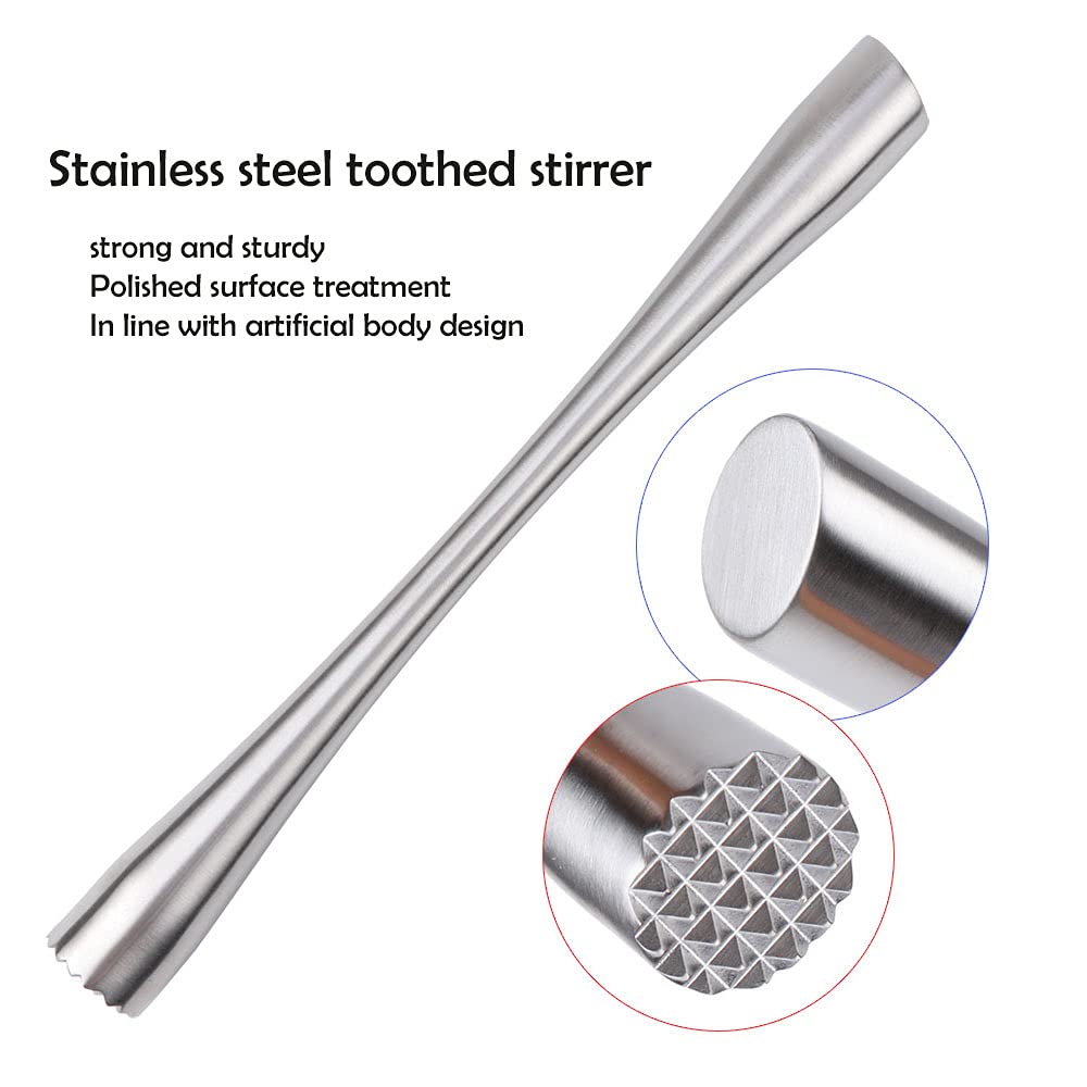 Cóctel Muddler, Profesional Muddler, Ideal Bartender Herramientas, Utensilios De Cóctel De Acero Inoxidable, para Hacer Puré De Cóctel con Menta Natural y Cítricos(26cm/10.2in)