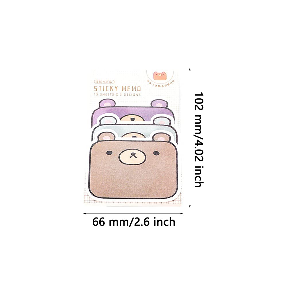 Cozlly 6 Blocs 270 Feuilles Notes Adhésives En Fore Aniaux, Cute