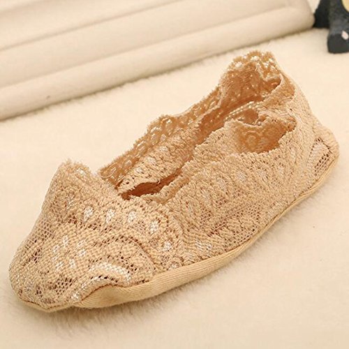 5Pack Little Girl No Show Socks Low Cut Lace Flats Non-skid Socks Boat Liner Invisible Socks4