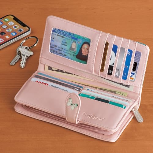 Collections Etc Birds & Flower Garden Magnetic Snap Closure Faux Leather Wallet4