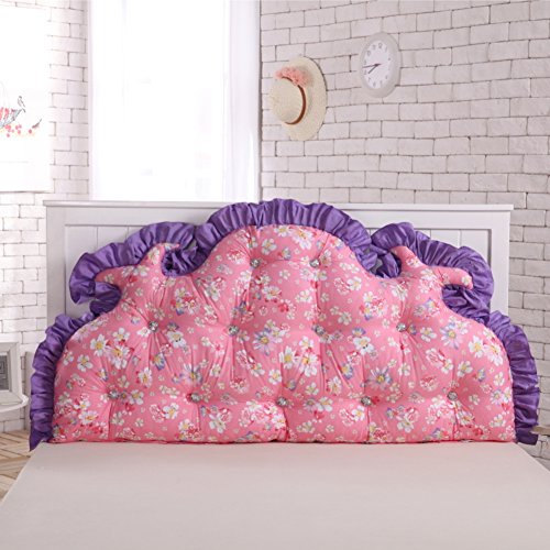 UYHSAUDGHFHE Double-Sided color large backrest All cotton bed cushions Double pillow. 100% cotton Lace Removable backrest-P diameter180cm(71inch)