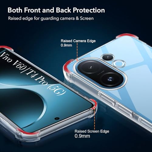 Image of Jkobi Shockproof Crystal-Clear Back Cover for Vivo V60 | Vivo T4 Pro (Anti Yellow Case | Drop & Camera Protection | Hard Polycarbonate)