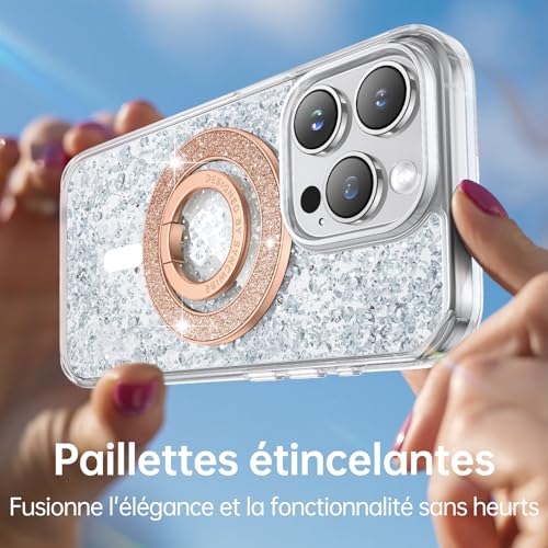 Support magnétique portable à béquille pour éviter les chutes d'iPhone 16 Pro Max