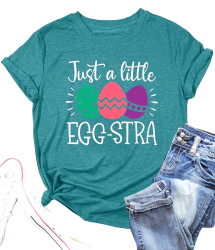 Image of Women Happy Easter T Shirt Bunny Rabbit Graphic T-Shirt Funny Letter Printed Shirts Short Sleeve Tops