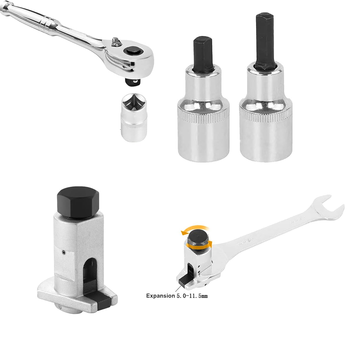 3 Piezas Separador de Puntal de Suspensión 5,0-11,5 mm, Extractor Rodamientos Universal, Extractor Cojinetes, Amortiguador Rueda Coche