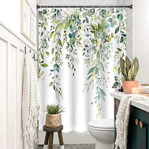 Rideau de douche eucalyptus vert sauge 183x183 cm avec crochets