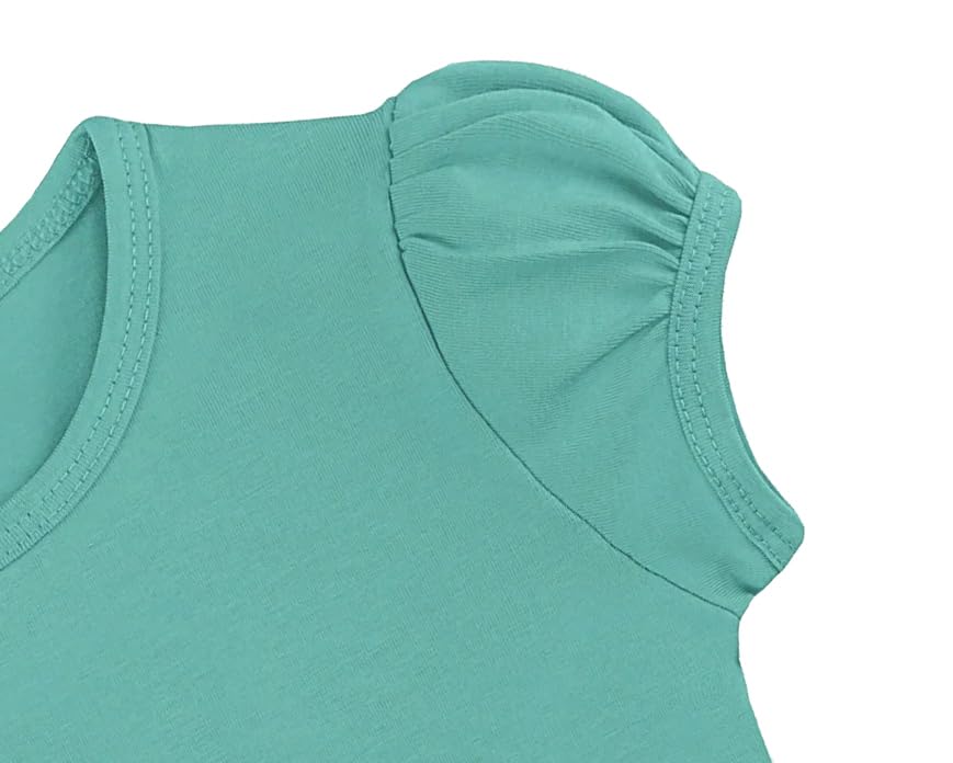 Image of Lilax Girls Short Puff Sleeve Cotton T-Shirt, Toddler & Little Girls Top | 95% Cotton Puff Sleeve Tee; Crewneck, Short Sleeve; Toddler & Girls Sizes 2T-12; for School, Play & Everyday; Machine Wash
