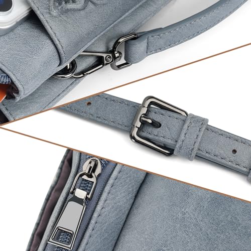 Image of Small Crossbody Bags for Women Trendy Vegan Leather Cell Phone Bag Embossed Flower Design Wallet Purses with Strap