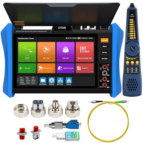WANLUTECH OTDR Fiber Test 1310/1550nm OPM LS VFL OLT Event Map SDI AHD CVI TVI CVBS 8K IP Camera Tester Gigabit SFP Port Digital Multimeter Cable Tracer RJ45 Cable TDR Test Network Tools HDMI VGA
