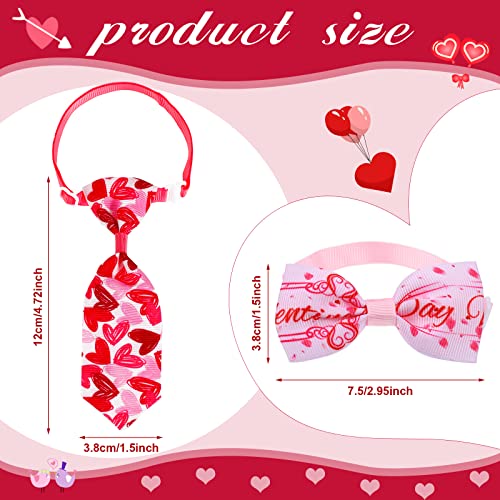 Weewooday 40 Pcs Valentine‘s Day Dog Bow Ties Collars Necktie Set Adjustable Bowties for Small Middle Large Cat Dog Hawaii Summer Holiday Party Wedding Pet Grooming Accessories